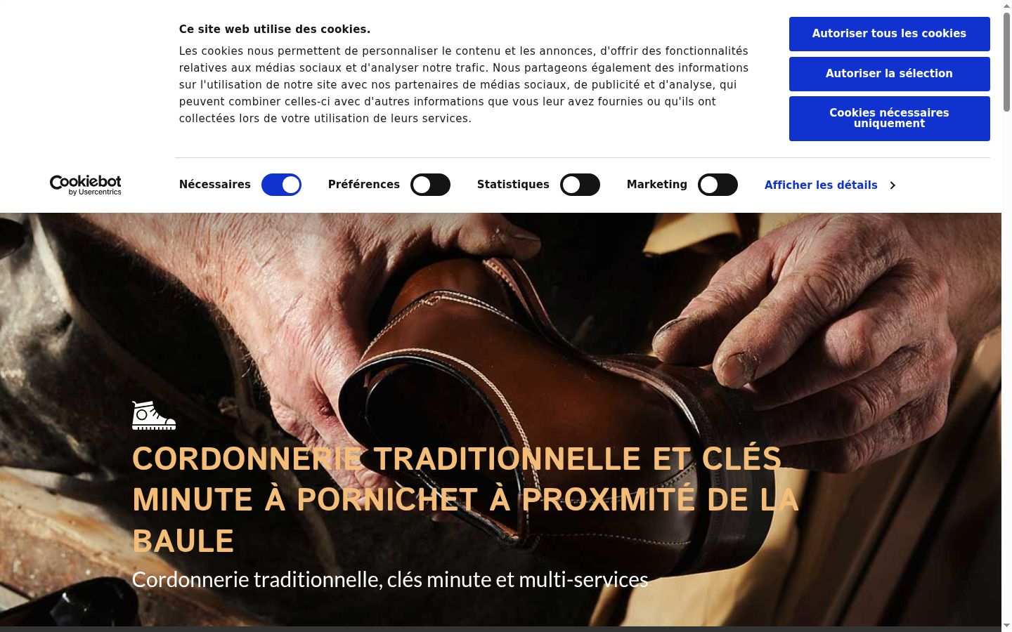 Capture d'écran de la bannière de consentement affichée avant toute interaction