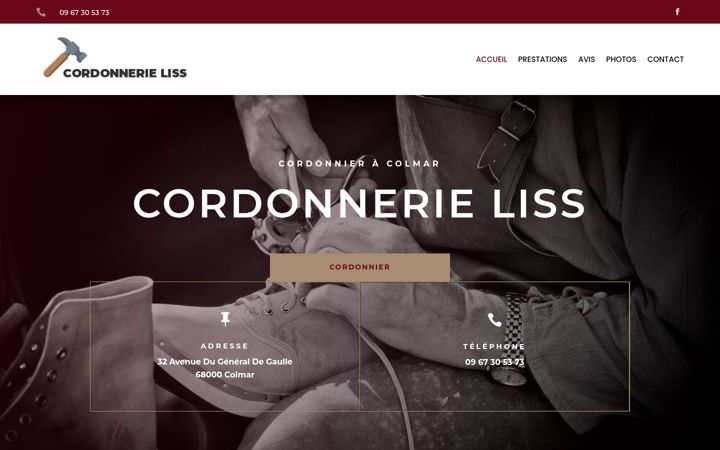 Screenshot of cordonnerie-liss.fr
