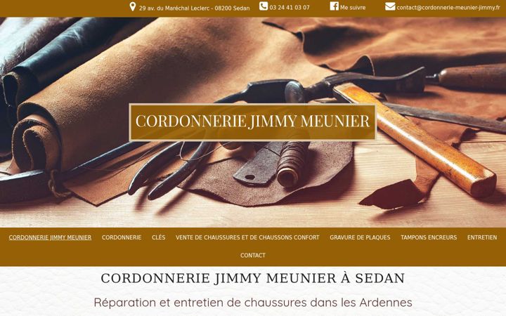 Screenshot of cordonnerie-meunier-jimmy.fr