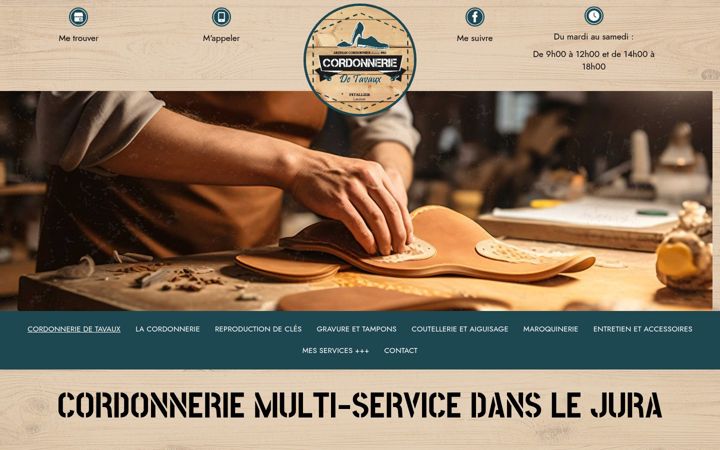 Screenshot of cordonnerie-tavaux.fr