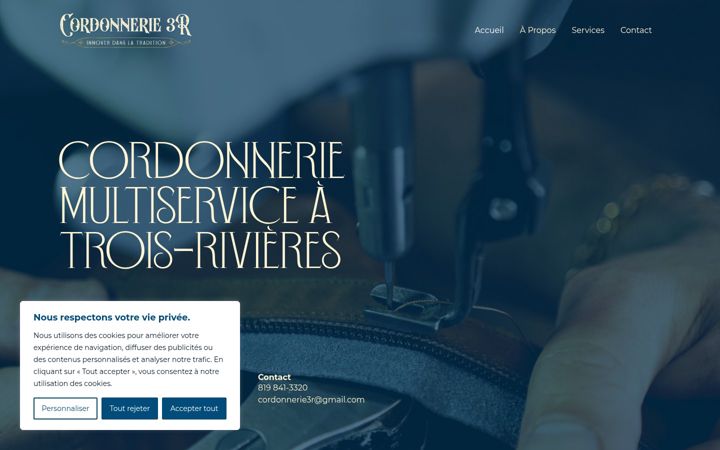 Screenshot of cordonnerie3r.ca