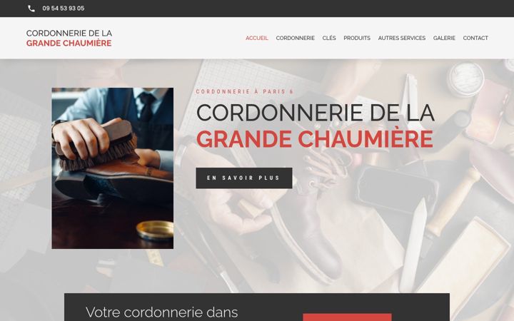 Capture d'écran de cordonneriedelagrandechaumiere.fr