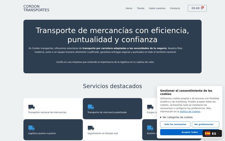 Screenshot of cordontransportes.es