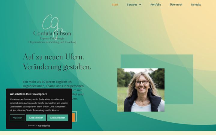 Screenshot of cordulagibson.de