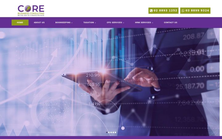 Ekraanipilt saidist core-biz.com.au