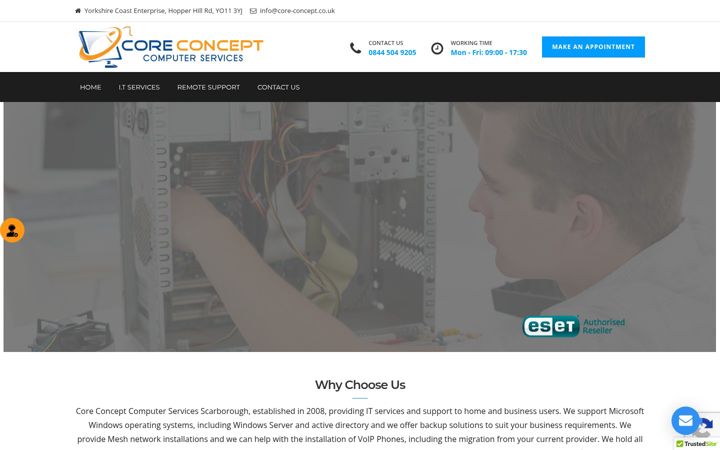 Screenshot ta' core-concept.co.uk