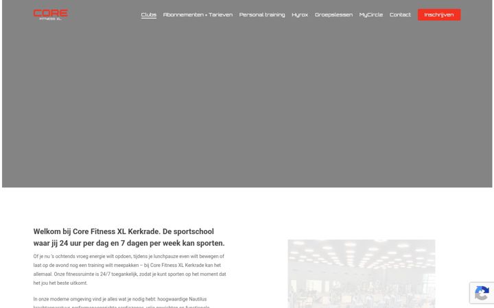 Ekrano kopija core-fitnesskerkrade.nl
