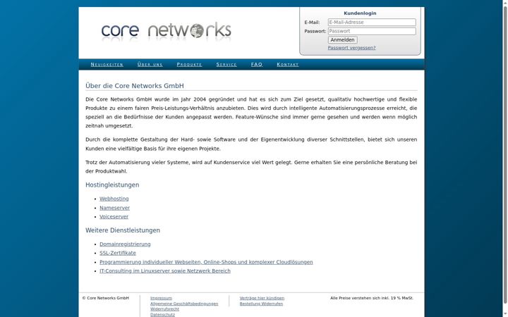 Screenshot of core-networks.de