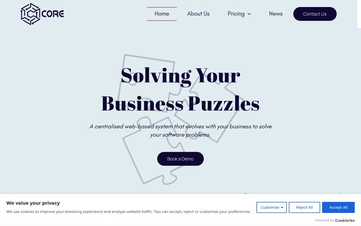 Screenshot ta' core-software.co.uk