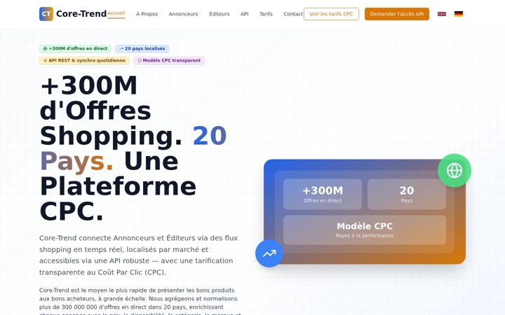 Screenshot of core-trend.com