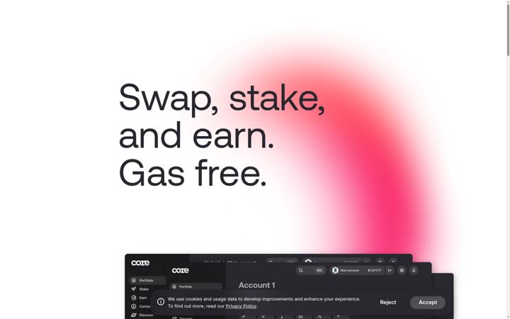 Screenshot of core.app