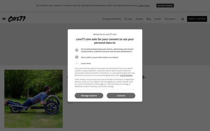 Snímek obrazovky core77.com