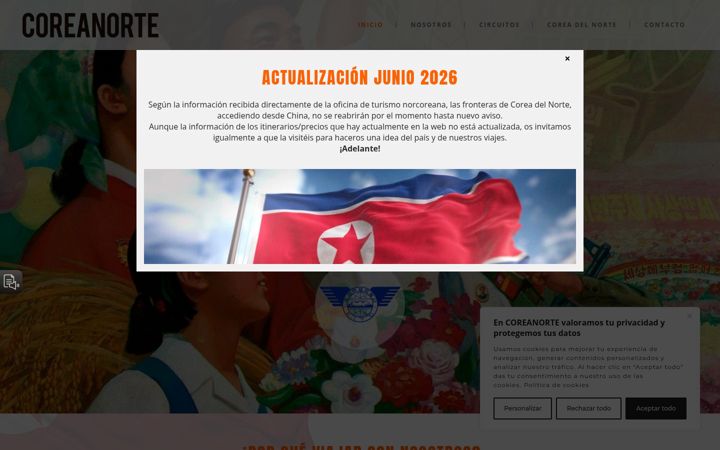 Screenshot of coreanorte.com