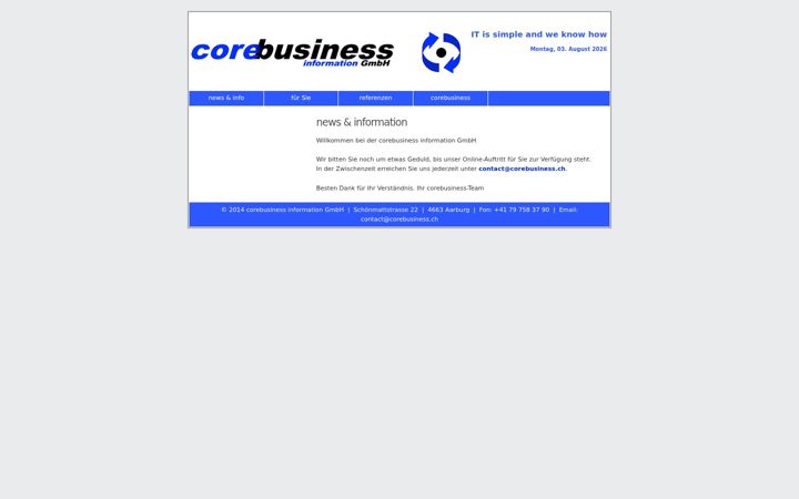 Screenshot of corebusiness.ch