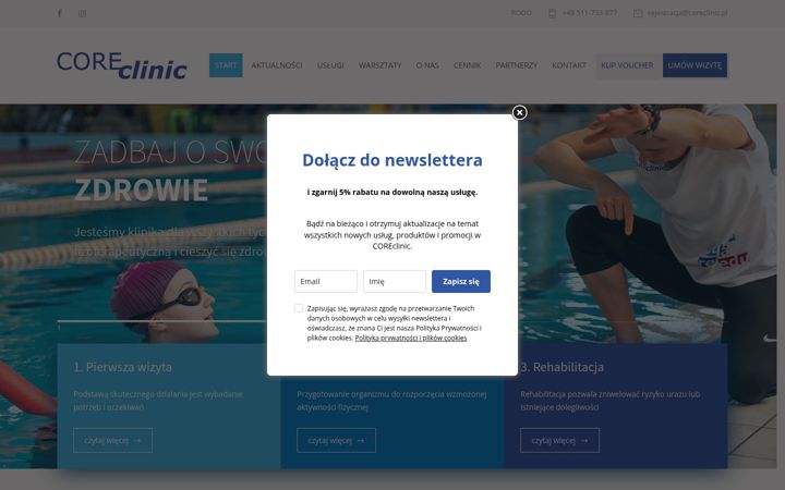 Snímek obrazovky coreclinic.pl