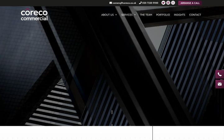 Screenshot of corecocommercial.co.uk