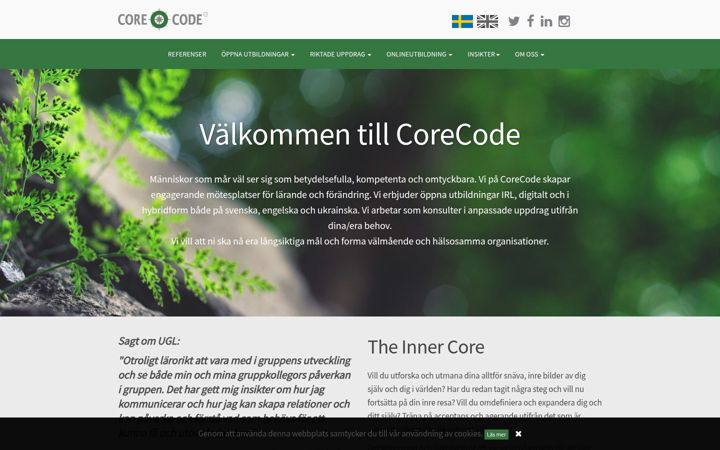 Screenshot of corecode.se