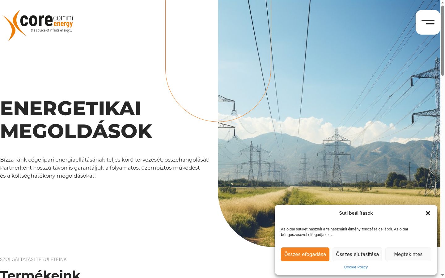 Képernyőkép a bármilyen interakció előtt megjelenő hozzájárulási bannerről