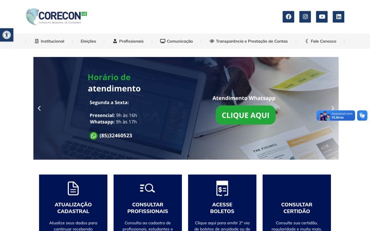 Ekrano kopija corecon-ce.org.br