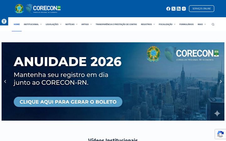 Snimka zaslona za corecon-rn.org.br