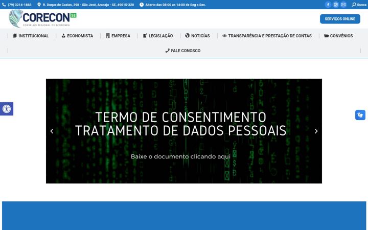 Snimka zaslona za corecon-se.org.br