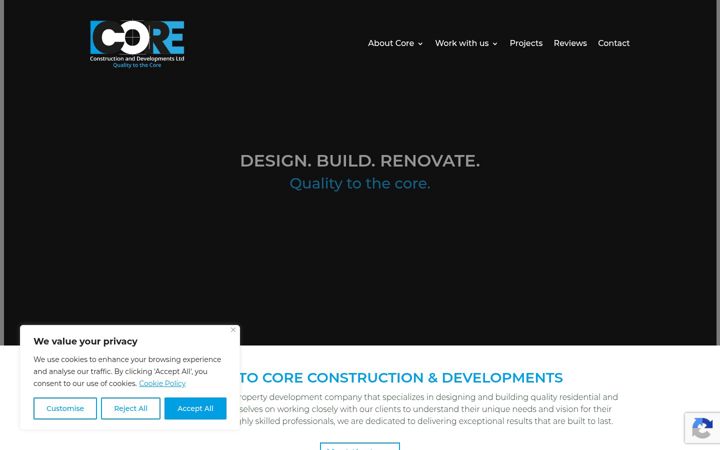 Screenshot of coreconstructionltd.com