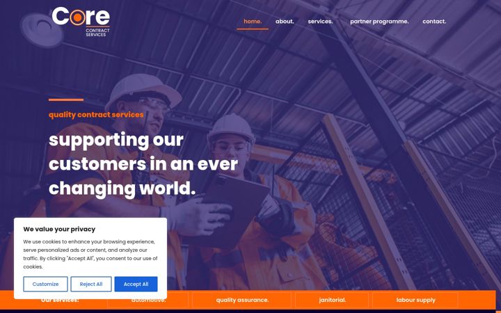 Screenshot of corecontractservices.co.uk