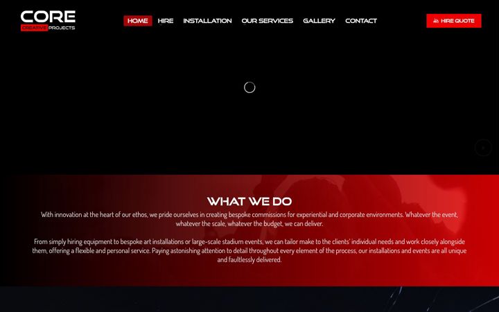 Screenshot of corecreativeprojects.co.uk