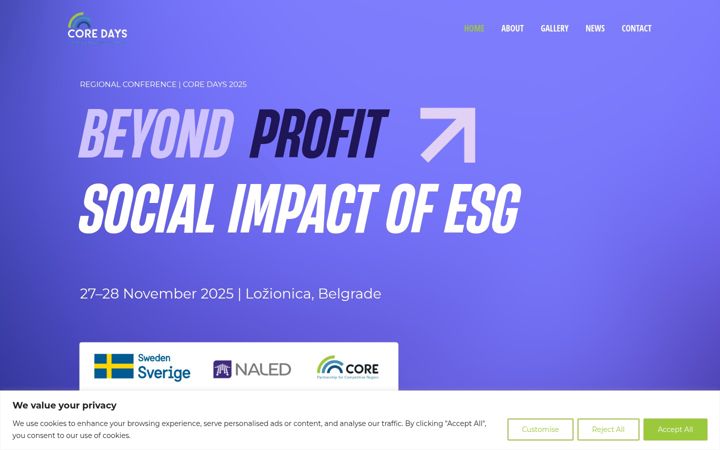 Screenshot of coredays.org
