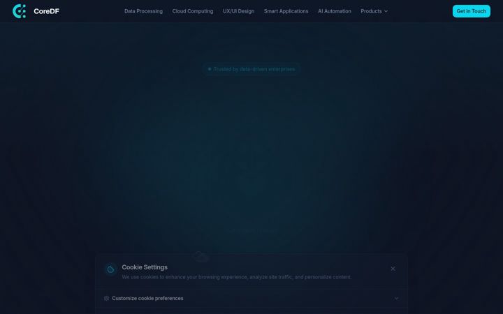 Screenshot of coredf.com