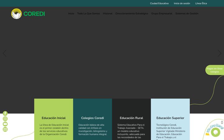 Snímek obrazovky coredi.edu.co