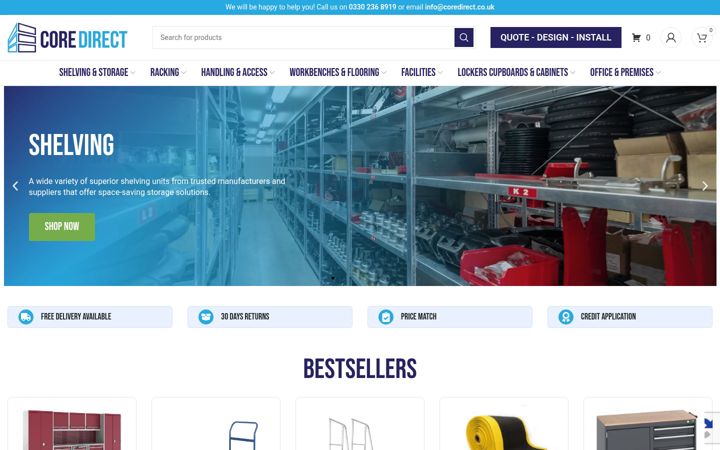 Screenshot von coredirect.co.uk