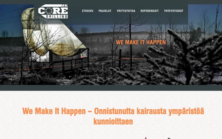Screenshot of coredrilling.fi