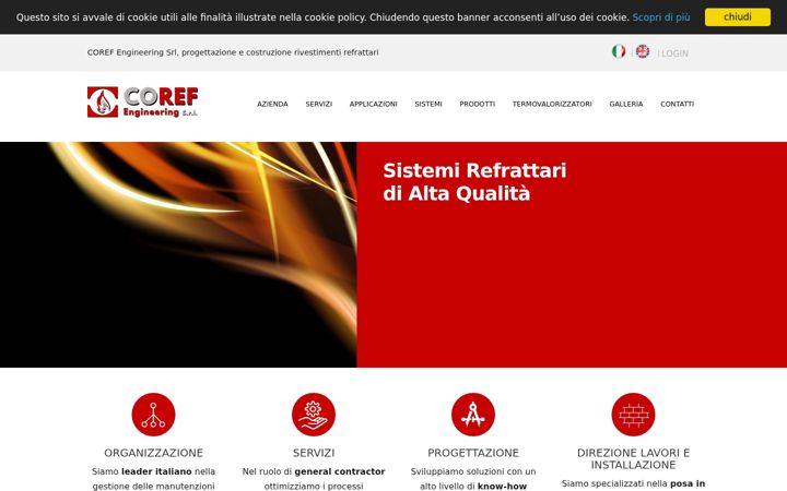 Skärmbild av coref-engineering.it