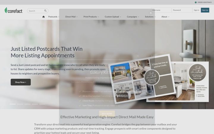 Snimka zaslona za corefact.com