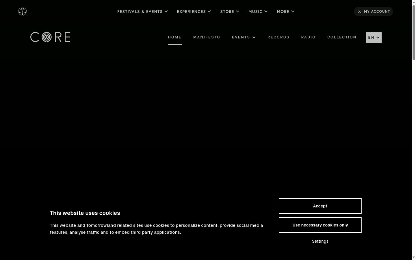 Screenshot del banner di consenso mostrato prima di qualsiasi interazione
