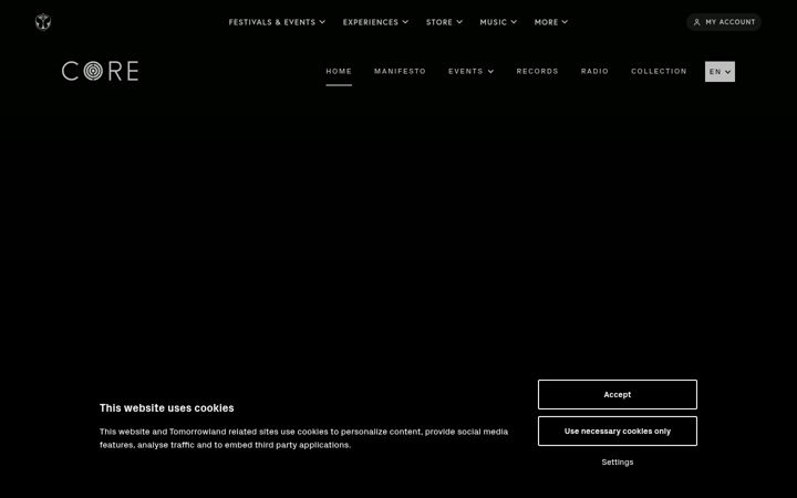 Screenshot of corefestival.com