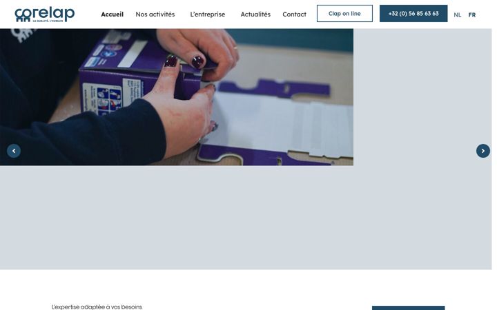 Screenshot of corelap.be