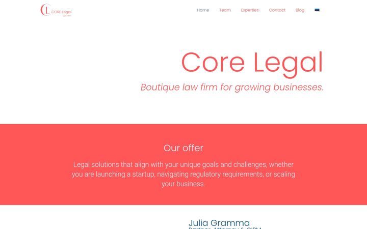 Screenshot of corelegal.eu