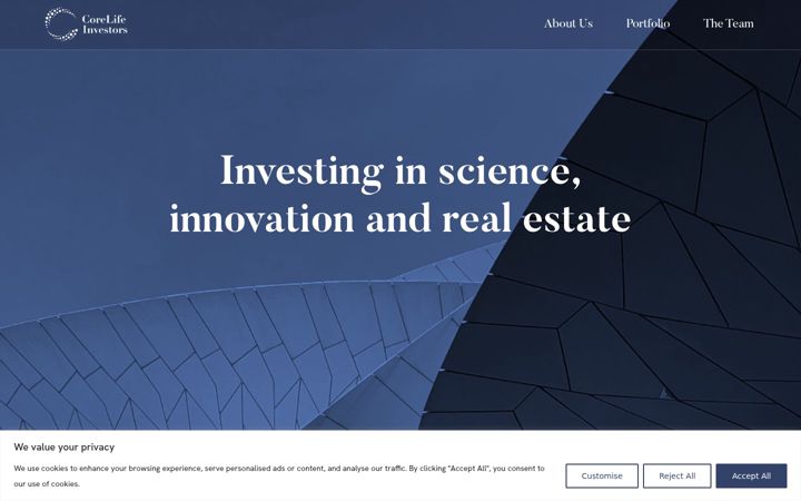 Screenshot of corelifeinvestors.com