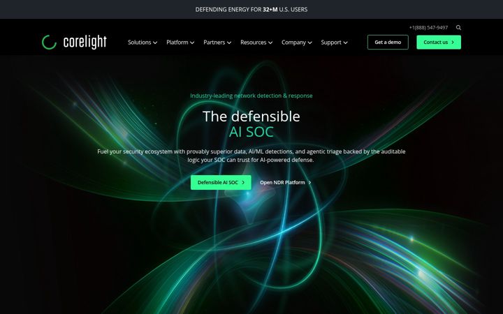 Screenshot of corelight.com