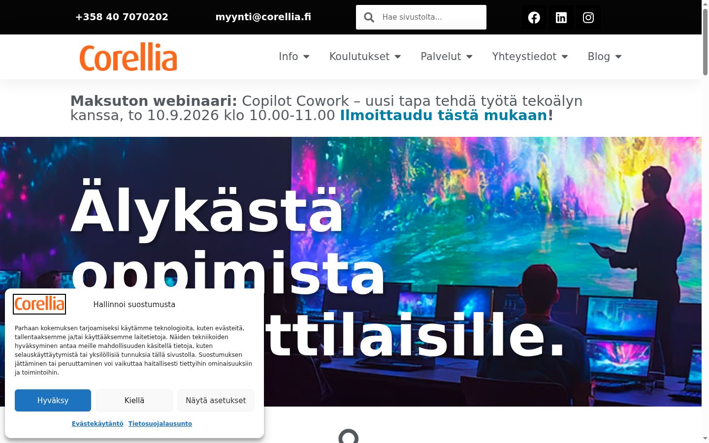 Snímek obrazovky baneru souhlasu zobrazeného před jakoukoli interakcí