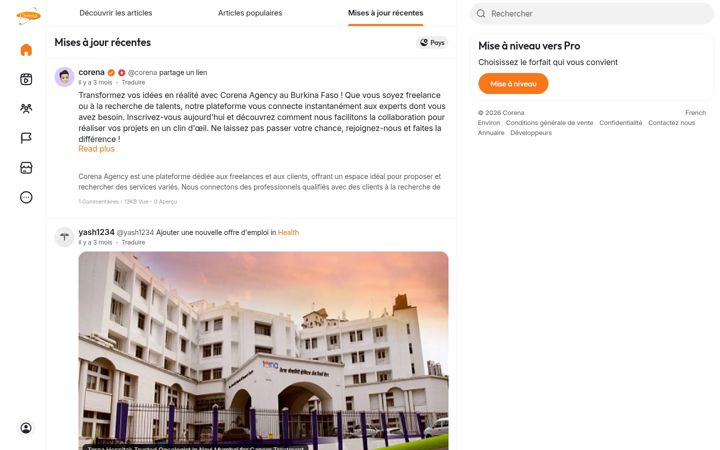 Screenshot of corena.net