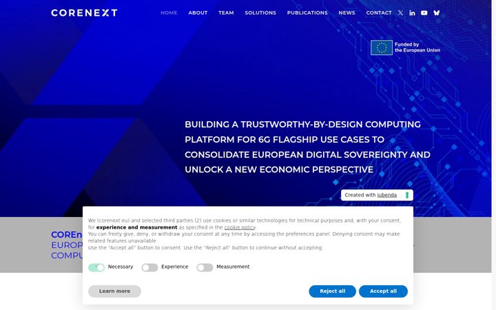 Screenshot of corenext.eu