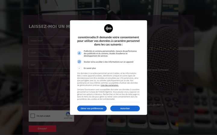 Screenshot of corentinradio.fr