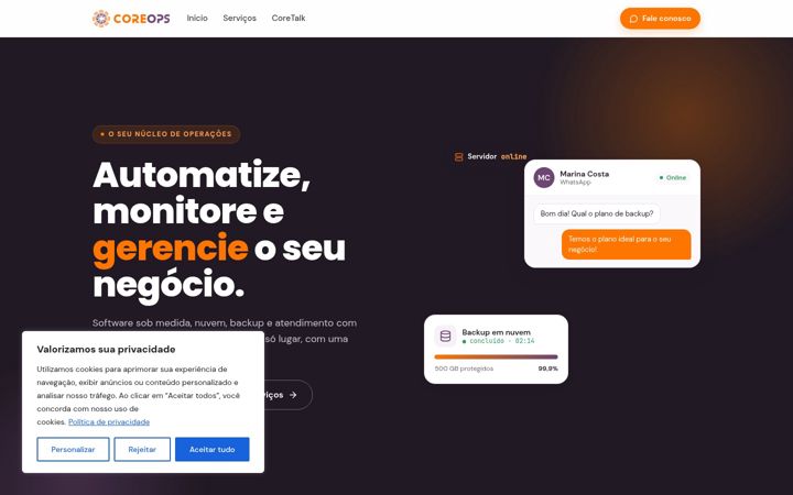 Screenshot of coreops.com.br