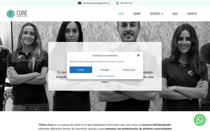 Screenshot of coreosteofisio.com