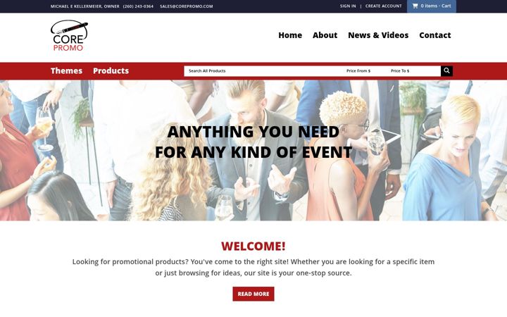Screenshot of corepromo.com