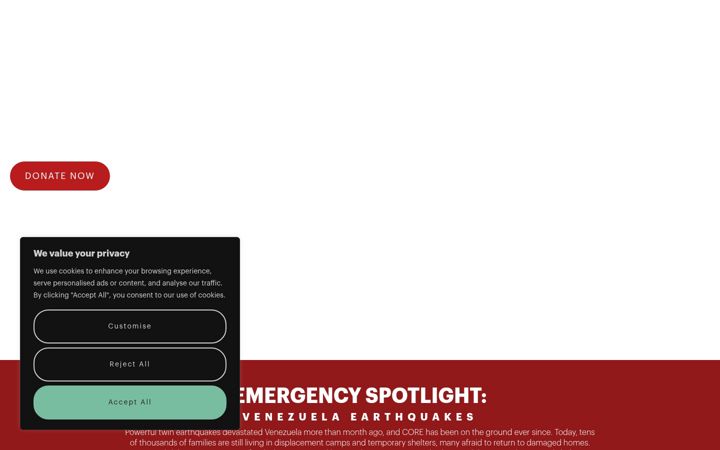 Screenshot of coreresponse.org