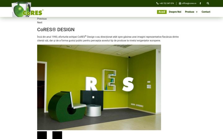 Screenshot of cores.ro